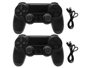 Ceozon PS4 Controller Wireless Bluetooth Dual Vibration Gamepad for Playstation 4 System PS4 Pro Slim PS3 PC with Charging Cables Black and Black 2 Pack