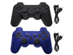 Ceozon PS3 Controller Wireless Playstation 3 Controller Wireless Bluetooth for Sony Playstation 3 Remote Joystick PS3 Remote Controller with Charging Cables 2 Pack Black  Blue