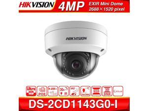 Hikvision New Version IP Camera DS-2CD1143G0-I 4MP 4mm PoE Dome Camera 2-Axis Adjustment HD 2K IR Ip67 IK10 H.265 Support ONVIF ISAPI English Version, 1 Pack