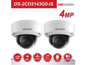 Hikvision New Version IP Camera DS-2CD2143G0-IS 4MP 2.8mm PoE Dome Camera 3-Axis Adjustment HD 2K IR Ip67 IK10 H.265 Support 2-Way Audio ONVIF ISAPI English Version, 2 Pack Hikvision New Version IP Camera DS-2CD2143G0-IS 4MP 2.8mm PoE Dome Camera 3-Axis Adjustment HD 2K IR Ip67 IK10 H.265 Support 2-Way Audio ONVIF ISAPI English Version, 2 Pack