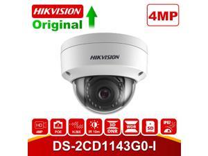 HikVISION Dome CCTV IP Camera Outdoor DS-2CD1143G0-I 4MP 4mm Lens IR Netwerk Security IR30m Night Vision PoE IP Dome Camera with H.265 SD Card Slot IP67, 1 Pack