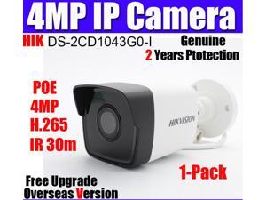 HikVISION Bullet CCTV IP Camera Outdoor DS-2CD1043G0-I 4MP 4mm Lens IR Netwerk Security IR30m Night Vision PoE IP Bullet Camera with H.265 SD Card Slot IP67, 1 Pack