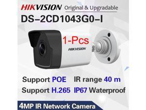 HIKVISION 4.0MP IP Camera Face Detection H.265 Outdoor Bullet Security Camera IP67 Waterproof English Firmware Upgradeable DS-2CD1043G0-I(4mm Lens, 1Pcs)