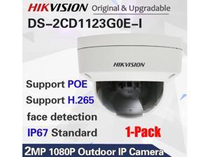 HIKVISION DS-2CD1123G0E-I 4mm Fixed Lens Original English Version 2MP 1080P Outdoor Dome IP Camera Support P2P Hik-Connect APP Upgrade PoE, 1-Pack