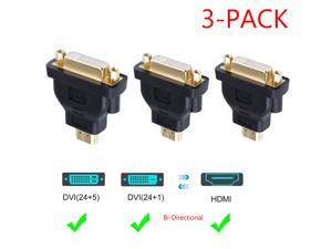 Jansicotek 3-Pack Bi-Directional HDMI (Male) to DVI (Female) Adapter (Black) Jansicotek 3-Pack Bi-Directional HDMI (Male) to DVI (Female) Adapter (Black)