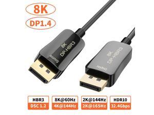 Wanmingtek DisplayPort 1.4 Cable 8K 60Hz, 4K 144Hz, 4K 120Hz DisplayPort to DisplayPort Cable DP 1.4 HBR3 Cord, HDR, VESA Certified, 10 Meters (33 ft) Black Wanmingtek DisplayPort 1.4 Cable 8K 60Hz, 4K 144Hz, 4K 120Hz DisplayPort to DisplayPort Cable DP 1.4 HBR3 Cord, HDR, VESA Certified, 10 Meters (33 ft) Black
