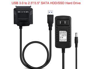 Jansicotek  SATA to USB 3.0 Adapter, Hard Drive Adapter for Universal 2.5"/3.5" InchSATA External HDD/SSD, Support UASP