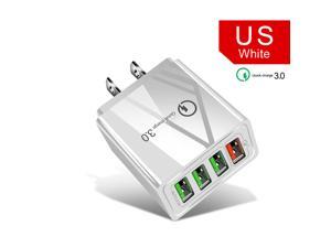 USB Wall Charger 48W 4 Ports Fast Charging Wall Chargers with 4port Quick Charge 30 Travel Adapter for iPhone 11 XS Max X XR 8 7 6s 6 5 iPad iPod Samsung LG Nexus HTC Tablet and More White
