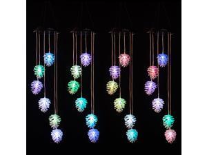 LED Pine Cone Solar Wind Chimes Light Outdoor Hanging  Waterproof Mobile Romantic Solar Powered Changing Color Gifts Wind Chimes for Home Party Festival Night Garden DecorationPine Cone