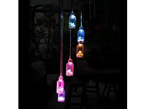 LED Lucky Bottle Solar Wind Chimes Light Outdoor Hanging  Waterproof Mobile Romantic Solar Powered Changing Color Gifts Wind Chimes for Home Party Festival Night Garden DecorationLucky Bottle