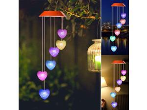 LED Solar Lucky Bottles Wind Chime Lights Color Changing Garden Hanging Decor 