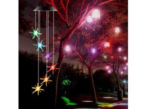 LED Sea Urchin Solar Wind Chimes Light Outdoor Hanging  Waterproof Mobile Romantic Solar Powered Changing Color Gifts Wind Chimes for Home Party Festival Night Garden DecorationSea Urchin