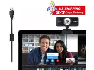 HXSJ S90 1MP Webcam with Microphone  720P Webcam 90° View Portable Webcam 720P w/2 De-Noise Mics, Plug & Play USB Webcam with Universal Clip for Streaming Webcam