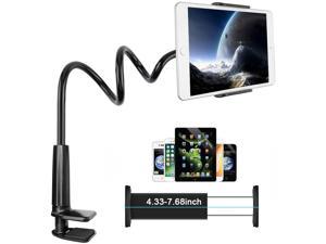 Gooseneck Tablet Stand Holder with Flexible Long Arm For ipad iPhone/Nintendo Switch/Samsung Galaxy Tabs/Amazon Kindle Fire HD and other 4.7"-10.6 inch Devices - Black