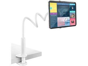 Gooseneck Tablet Stand & Cell Phone Holder,Universal 360° Flexible Tablet Mount| Lazy Arm Holder Clamp Mount Bracket Bed Dock Compatible with Pad Mini/Air 2/3/4,Tab 2 3 and 4.7-10.5" Devices,White Gooseneck Tablet Stand & Cell Phone Holder,Universal 360° Flexible Tablet Mount| Lazy Arm Holder Clamp Mount Bracket Bed Dock Compatible with Pad Mini/Air 2/3/4,Tab 2 3 and 4.7-10.5" Devices,White