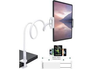 Gooseneck Tablet Stand Holder, Phone Mount Stand for iPad Mini Air/iPhone/Samsung Galaxy Tabs/Amazon Kindle Fire HD and More 4.5 - 10.5" Devices, Overall Length 30in - White Gooseneck Tablet Stand Holder, Phone Mount Stand for iPad Mini Air/iPhone/Samsung Galaxy Tabs/Amazon Kindle Fire HD and More 4.5 - 10.5" Devices, Overall Length 30in - White