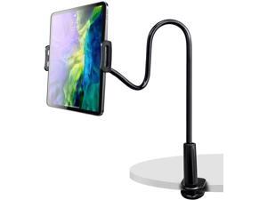 Tablet Stand Holder, Universal Height Adjustable 360 Degree Rotation Aluminum Alloy Cradle Tablet Holder, Gooseneck Flexible Arm Stand Clamp Mount for 4.7"-10.5" Cell Phones, Tablets, Black Tablet Stand Holder, Universal Height Adjustable 360 Degree Rotation Aluminum Alloy Cradle Tablet Holder, Gooseneck Flexible Arm Stand Clamp Mount for 4.7"-10.5" Cell Phones, Tablets, Black