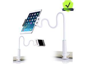 Gooseneck Tablet Stand,Tablet Holder Mount, 360° Flexible Long Arm Lazy Cell Phone Holder for Desk Tablet Mount Bed Stand Compatible with iPad,iPhone,Samsung,Kindle and More 4.7"-10.6" Device, White Gooseneck Tablet Stand,Tablet Holder Mount, 360° Flexible Long Arm Lazy Cell Phone Holder for Desk Tablet Mount Bed Stand Compatible with iPad,iPhone,Samsung,Kindle and More 4.7"-10.6" Device, White