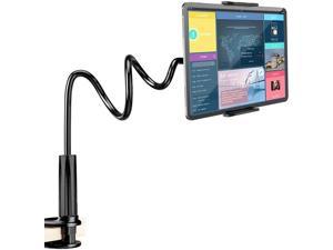 Tablet Holder, Flexible Gooseneck Tablet Stand Mount for iPad, iPhone, Samsung Galaxy Tabs, and More 4.7-10.5” Devices, Good for Desk, Bed, Kitchen, Office (Black)