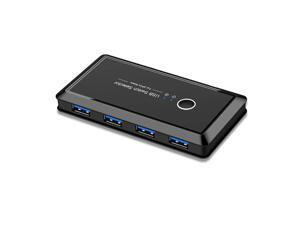 Wanmintek USB Switch, USB Switcher with 4 USB 3.0 Ports & 2 PC Ports for Mouse, Keyboard, Scanner, Printer, PCs with One-Button Switch and 2 Pack USB Cable and 1 Charging Cable, for Mac/Windows/Linux Wanmintek USB Switch, USB Switcher with 4 USB 3.0 Ports & 2 PC Ports for Mouse, Keyboard, Scanner, Printer, PCs with One-Button Switch and 2 Pack USB Cable and 1 Charging Cable, for Mac/Windows/Linux