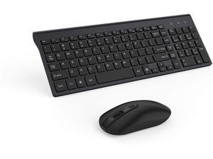 Wireless Keyboard and Mouse Combo, Compact Wireless Keyboard with Numeric Keypad and Ergonomic Full-Size 1600 DPI Mouse-(Black) Wireless Keyboard and Mouse Combo, Compact Wireless Keyboard with Numeric Keypad and Ergonomic Full-Size 1600 DPI Mouse-(Black)