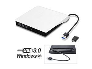 External DVD CD Drive USB 3.0 Burner Writer Drive Player High Speed Data Transfer for Laptop/Desktop/MacBook/Mac OS/Windows10/8/7/XP/Vista (White) External DVD CD Drive USB 3.0 Burner Writer Drive Player High Speed Data Transfer for Laptop/Desktop/MacBook/Mac OS/Windows10/8/7/XP/Vista (White)