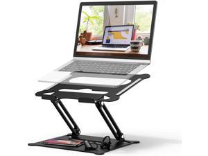 Jansicotek Laptop Stand, Adjustable Aluminum Ergonomic Foldable Portable Desktop Holder,Compatible with MacBook Air Pro, Dell XPS, Lenovo More 10-17" Laptops & Tablet, Z19-Black