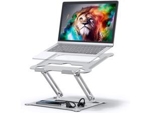 Jansicotek Laptop Stand, Aluminum Foldable Computer Stand, Ergonomic Adjustable Laptop Riser Compatible with All Laptops 10-17" MacBook Pro, iPad Air(Z19-Silver)