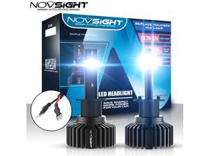 NOVSIGHT H1 LED Headlight Bulbs,N31-series 1:1 Halogen Design,  Headlight Bulbs 10,000 LM, Super Bright, Fanless, 6500K White Light,10 Mins Installation,Pack of 2