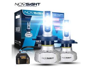 NOVSIGHT Seoul-CSP Y19 LED Chips , H4 HI/LO LED Bulbs Conversion Kit, 10000lm, High Lumens 6500K Cool White, IP68 waterproof,Halogen Bulbs Replacement,Foglight , 2 Years Warranty