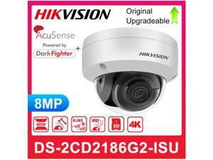 Original Hikvision AcuSense DS-2CD2186G2-I 8MP 4K POE Mini IP Dome Network Camera, 2.8mm Fixed lens, WDR IP67 H265 H264 Upgradeable