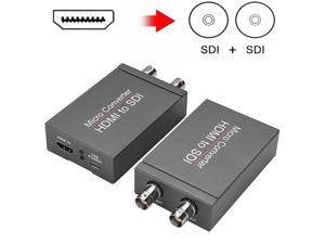 HDMI to SDI Converter Power Supply Adapter Included, One HDMI Input Two SDI Outputs, 1080P 3G HD SD-SDI Video Converter Adapter with Audio Embedder for SDI Monitor HDTV