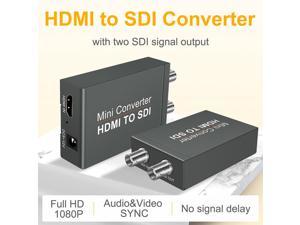 Micro Converter HDMI to SDI with Power, HDMI to SDI Converter Two SDI Output Audio Embedder Support HDMI 1.3, 3G/ HD-SDI Auto Format Detection Extender for SDI Monitor HDTV