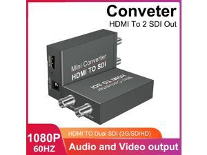 HDMI to SDI Converter, Video Converter HDMI-compatible to 2CH SDI, HDMI-compatible to Sdi 3G-SDI/HD-SDI Support 1080P with Power Supply for Cameras SDI Monitor HDTV