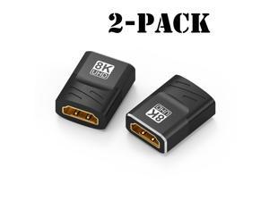 2-Pack HDMI 2.1 Adapter Female to Female Converter Extender 8K 60Hz HD HDMI-Compatible Extension for HDTV Loptop TV Box HDMI Extender