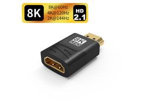 HDMI Adapter 8K Male to Female, 2.1 HDMI Extender UHD Connector HDMI Port Extension Converter, Supports 8K@60Hz, 4K@120Hz, Dynamic HDR, Compatible with PS5, Xbox X, 8K TV, Monitors, Laptop