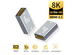 2-Pack HDMI Coupler Aluminum Alloy Female to Female 4 Pack, 8K Hdmi Connector Extender, Support 8K@60hz 1080P, 3D for HDTV, Roku TV Stick, AV Receiver, PC, DVD Player, Monitor, Projector, PS