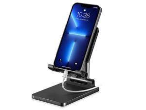 Cell Phone Stand for Desk  Adjustable Angle Height iPhone Stand for Desk Foldable Desktop Phone Holder Tablet Stand Compatible for 4129 Cell PhoneTablet Black