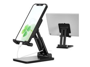 Cell Phone Stand Angle Height Adjustable Phone Stand Aluminum Desktop Phone Holder Dock Stand for Desk Compatible with iPhone 13MiniProMax All Smartphones and Tablets413 Black