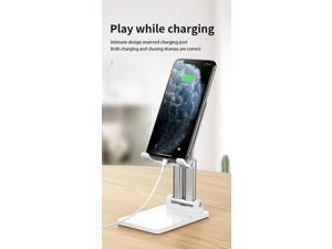 Cell Phone Stand Angle Height Adjustable Phone Stand Desktop Phone Holder Dock Stand for Desk Compatible with iPhone 13MiniProMax All Smartphones and Tablets413 White