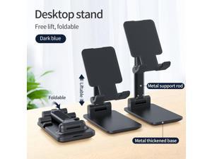 Cell Phone Stand for Desk  Desktop Adjustable Angle Height iPhone Stand for Desk Foldable Desktop Phone Holder Tablet Stand Compatible for 4129Inches Cell PhoneTablet Upgraded T9 Black