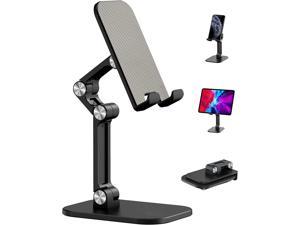 Foldable Desktop Cell Phone Stand HolderUpgraded Extensiable AntiSlip Base and Height Angle Adjustable Desk Phone Holder for iPad Pro Air Mini iPhone Smartphone 47129 Tablets Black