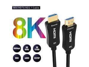 Certified 8K Fiber Optical HDMI 2.1 Cable Ultra High Speed HDMI Cable 48Gbps 30feet  HDR eARC HDCP2.2 2.3 Support 4K 120Hz 8K60Hz Compatible with PS5 Xbox TV Monitor PC