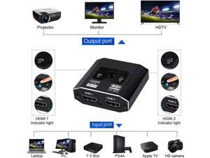 Bi-Directional 4K HDMI Switch / Splitter – 2x1 & 1x2 (HDCP 2.0) – Black