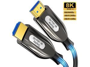 8k 4k Long HDMI Fiber Optic Cable 50 FT Certified 48Gbps Ultra High Speed HDMI 21 Cable 4k 120Hz 144Hz 8k 60Hz 12bit ARC eARC DTSX Dolby Atmos HDR10 Compatible for Gaming PC Xbox