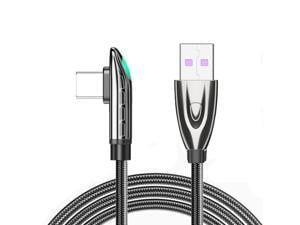 PD 66W USB C to USB C CableJansicotek 6A 11V Fast Charging USB C Cable Right Angle Nylon Braided Charger Cord Type C Cable for Samsung S21 S20 iPad Pro Google Pixel LG 33FT 1PACK