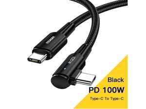 100W USB C to USB C Cable Right AngleJansicotek USB C CableUSB C Charger Cable Fast ChargingPD USB C Cord for Samsung Galaxy iPad MacBook Pixel 10FT 2PACK