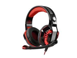 KOTION EACH G2000 20 Vibrating Overear Gaming Headphones with Mic 22m Cable LED Light Noise Reduction Headset for Computer Game PS4 Xbox One Laptops Tablet Smartphones Red