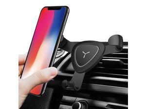 Jansicotek Car Phone Mount, Smart Auto Lock One Hand Operate Air Vent Phone Holder, Universal for iPhone X/8/Plus/7/6/6s, Samsung Galaxy, LG, HTC and All Smartphones 3.5-6.0 inch -Black