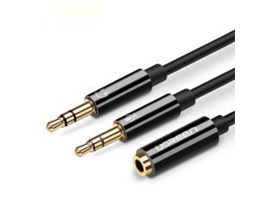 Wanmingtek Headphone Splitter CTIA For Computer Y Jack Adapter 3.5mm 2 x 3 Pole TRS Male to 4 Pole TRRS Female for Smartphone earphone PS4 Gaming Headset to PC-Black Wanmingtek Headphone Splitter CTIA For Computer Y Jack Adapter 3.5mm 2 x 3 Pole TRS Male to 4 Pole TRRS Female for Smartphone earphone PS4 Gaming Headset to PC-Black